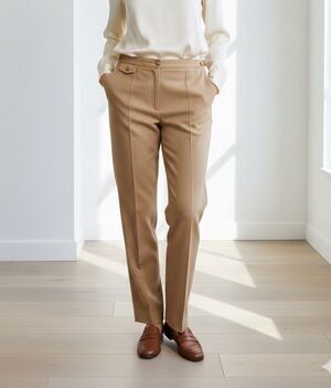 Lauren Ralph Lauren Heritage Tan Chino Pants Gold Crest Buttons Side Tab Sz 10